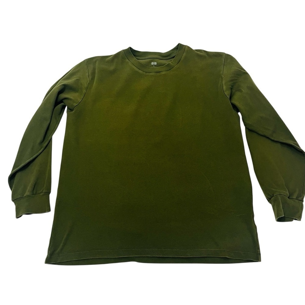 Uniqlo Men's Forest Green Long Sleeve Shirt